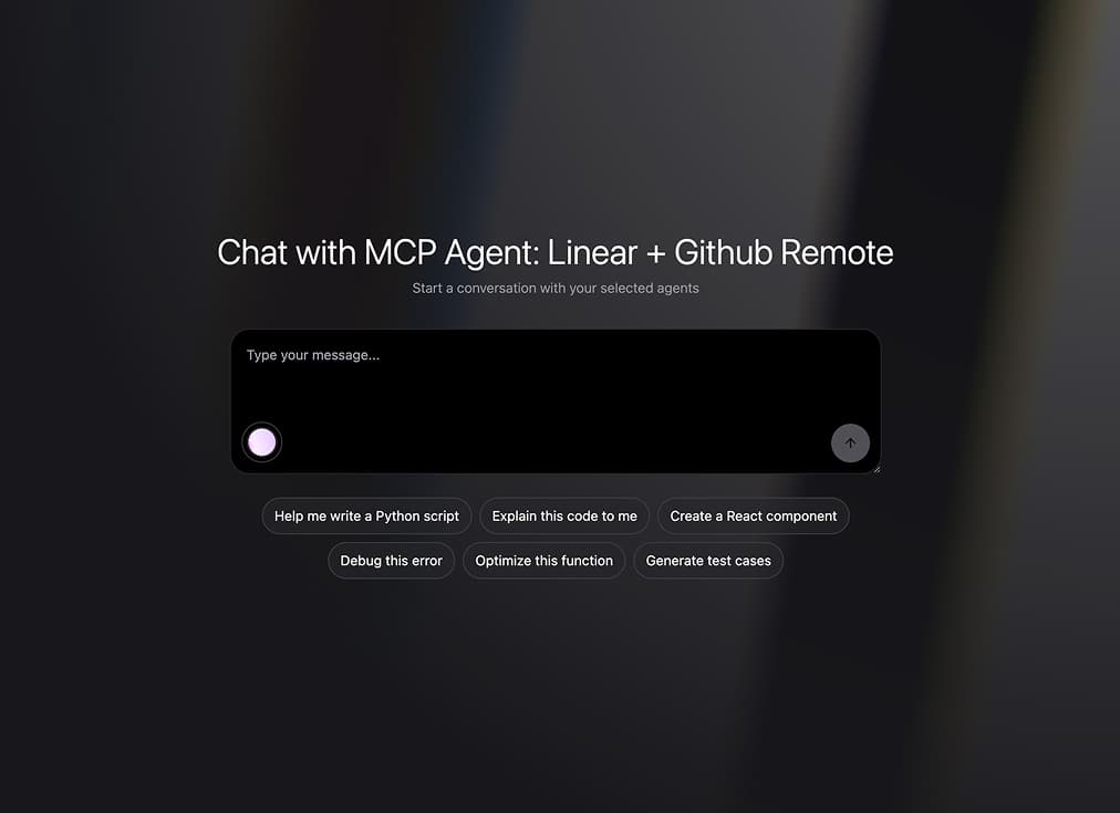 MCP Agent Chat Interface